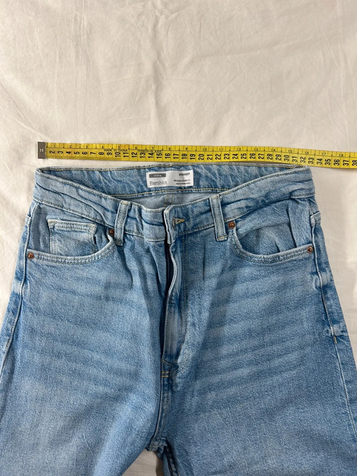 Lichtblauwe wijd uitlopende Bershka-jeans maat 36 – photo 10